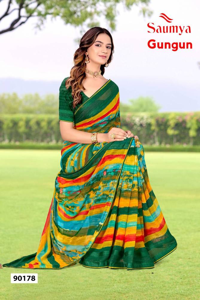 Gungun By Saumya Daily Wear Georgette Sarees Wholesale Shop In Surat